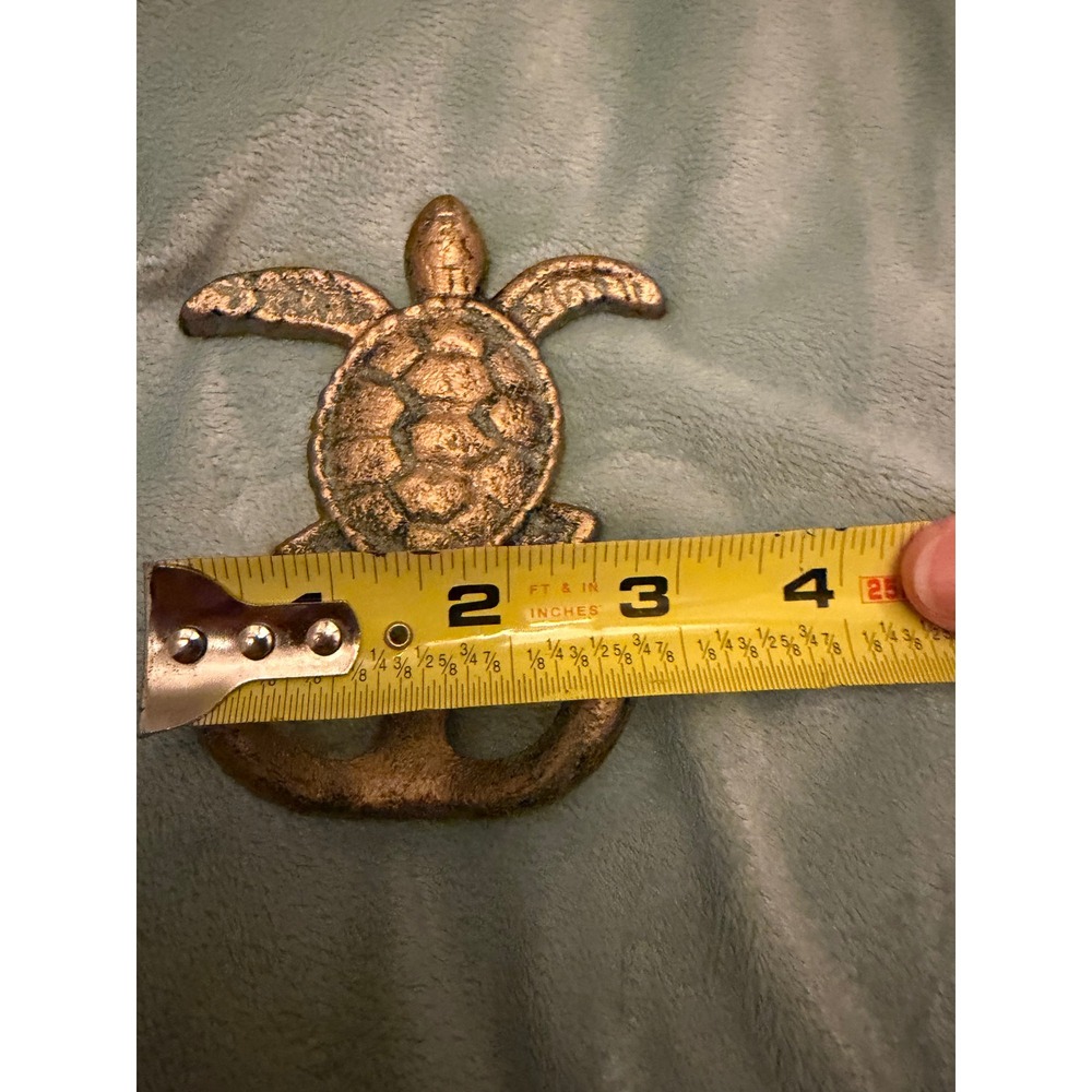 Cast Iron Sea Turtle Wall Hooks Set of 3 Weathered Bronze Nautical Beach Decor - Picture 8 of 8